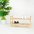 thumbnail image 5 of PJ Wood Stackable Wood Shoe Rack Organizer Shelf Closet Entryway Bedroom, Natural, 5 of 11