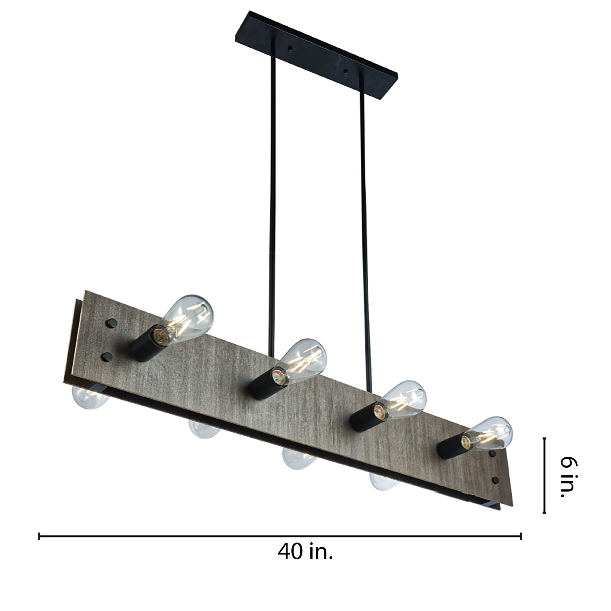 Firone 39.4 in. 10-Light Indoor Black Steel Finish Chandelier with Light Kit