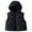 1#Black, variant on Kiijoy Winter Girls Stylish Hooded Vest Kids Sleeveless Outerwear Puffer Jacket, Sizes 5-6