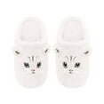 thumbnail image 4 of Willtoo Slippers for Women Comfortable Warm Open Toe Non Slip Bedroom Shoes Cozy House Shoes Cute Cat Winter Fall Slippers White 8 Wide, 4 of 4