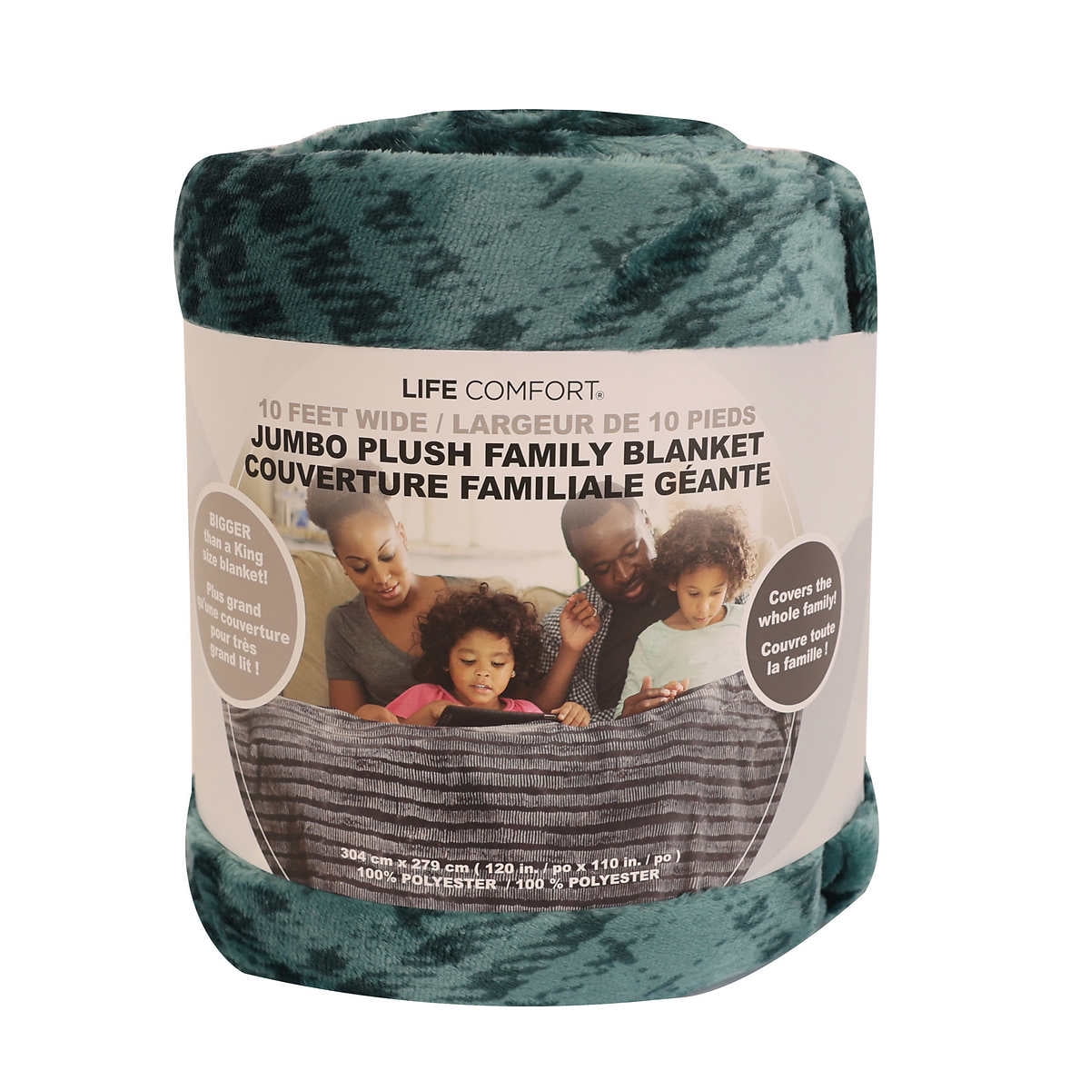 Life Comfort Jumbo Plush Family Blanket Green Walmart