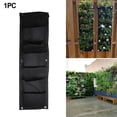thumbnail image 2 of 7 Pocket Vertical Garden Pouch Wall Hanging Planting Bag For Flowers Space Saving Plant Grower Green Black 30X107Cm Felt Material Black, 2 of 10