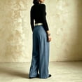 thumbnail image 6 of Smsaxvxz Womens Baggy Fashion Dress Pants Lightweight Pleated Wide Leg Pants Casual Loose Trousers Blue M, 6 of 8