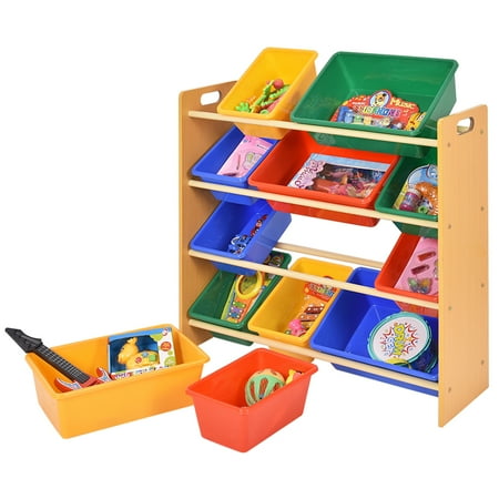 Costway Toy Bin Organizer Kids Childrens Storage Box Playroom Bedroom Shelf Drawer - Walmart.com
