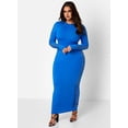 thumbnail image 2 of Rebdolls Women's Plus Bodycon Long Sleeve Cut Out Maxi Dress - Royal Blue - 3X, 2 of 4