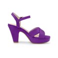 thumbnail image 3 of BLISSFUL STEP Women's Fashion Platform Strap Slingback Chunky Heel Open Toe Sandals Purple 10, 3 of 7