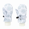 thumbnail image 4 of NAISIBABY Kids Girls Ski Gloves, Waterpoof Graphic Thermal Fleece Lined Winter Outdoor Snow Mittens Light Blue 2T, 4 of 4