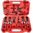 thumbnail image 1 of 9 Pieces Automotive Fuel Oil Tool Hose Clamp Pliers Set Swivel Jaw Flat Angle Band Car Tools, 1 of 5