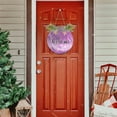 thumbnail image 7 of Welcome Sign with Wreath for Front Door, Rustic Round Hanging Welcome Sign, Wall Housewarming Gift for Home 11.8in, Purple Clear Liquid Home Decor, 7 of 7