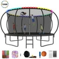 thumbnail image 1 of YORIN Trampoline for 7-8 Kids, 14 FT Trampoline for Adults with Enclosure Net, Basketball Hoop, Ladder, 1400LBS Outdoor Recreational Trampoline, Heavy Duty Trampoline with Light, Sprinkler, Socks, 1 of 7