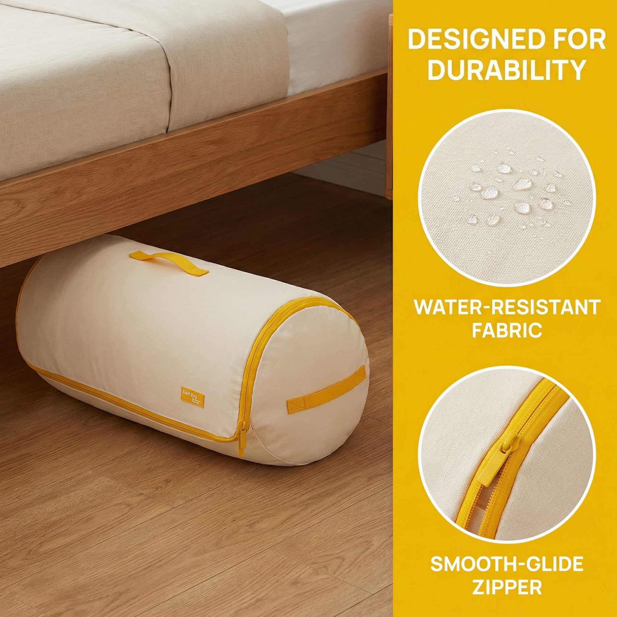Unique Bargains Clothes Storage Expandable Cylinder Moving Bag Yellow 9.4"x9.4"x19.7"