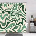 thumbnail image 3 of Cortina de ducha Dongbei Aesthetic 70S abstracta ondulada con forma de espiral, 3 of 7