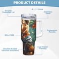 thumbnail image 5 of Susaid Maple Meditating Bear Print Indoor Outdoor Straw Lid 40oz Ice Bully With Handle Stainless Steel Cup for Home, Office and Car, 5 of 8