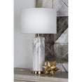 thumbnail image 3 of CosmoLiving by Cosmopolitan 26" Faux Marble White Table Lamp with White Linen Shade, 3 of 11