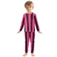 thumbnail image 3 of Pink and Black Stripe Cotton Pajamas 2 Piece Set Sleepwear Soft and Comfortable Homewear Nightwear, 3 of 7