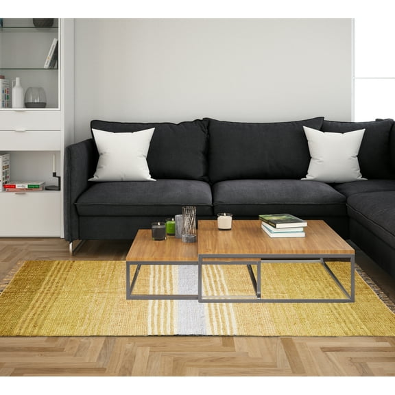 Home Weavers Richmond Gradation Collection Living Room Rug, Machine Washable Reversible Area Rugs, Rug For Living Room, Accent Rugs, Foldable Indoor Floor Rug, 3PCs Set, Yellow