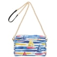 thumbnail image 2 of FORMRS Women Crossbody Purse with Chain Strap Vegan Leather Shoulder Handbag, Red Hand Drawn Sailboats, 2 of 7