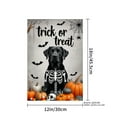 thumbnail image 4 of JOOCAR Halloween Trick or Treat Black Dog Skeleton Pumpkin Linen Garden Flag for Fall Autumn Home Outdoor Garden Yard Door Decor 12x18 inch, 4 of 5