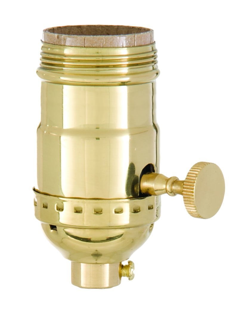 Brass Turn Knob Early Electric Style Lamp Socket, Nickel Plated Finish