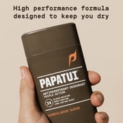 Papatui Triple Action Complex Mens 48-Hour Antiperspirant and Deodorant, Sandalwood Suede, 2.6 oz
