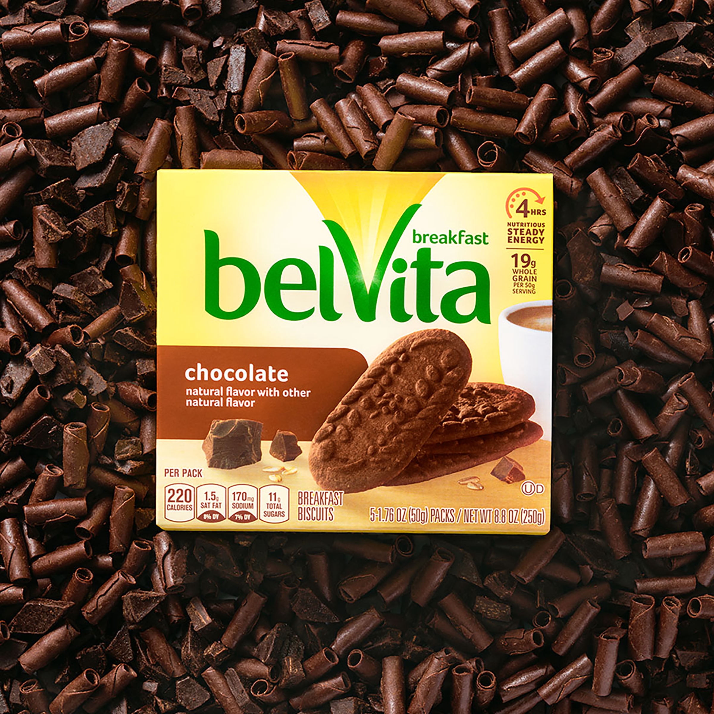 belVita Breakfast Bars Biscuits, Chocolate, 5 Packs (4 Biscuits Per Pack)