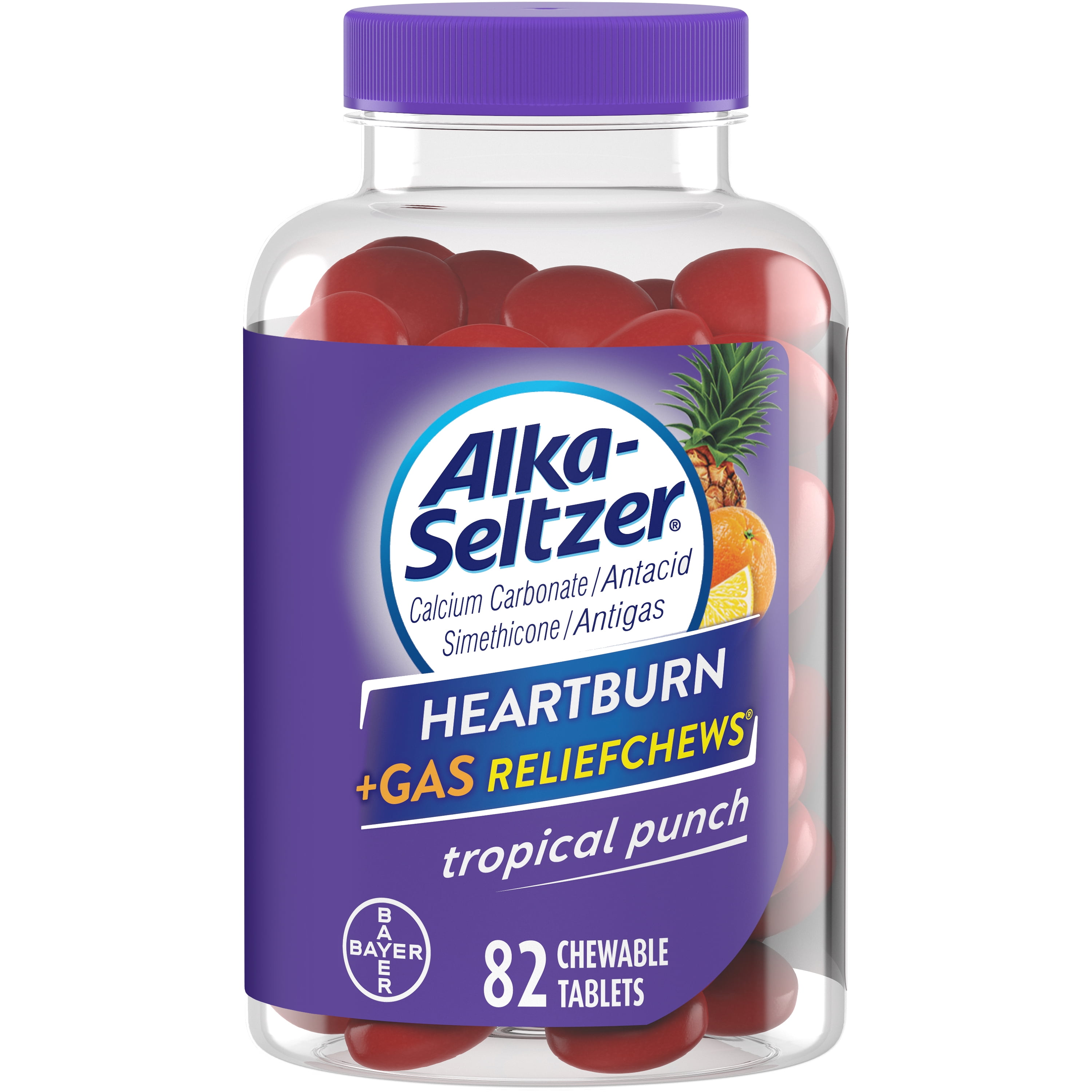 Alka Seltzer Heartburn Relief & Gas Relief Chews Antacid Tablets,82 Ct