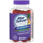 Alka-Seltzer Heartburn Relief & Gas Relief Chews Antacid Tablets, 82 Count
