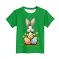 thumbnail image 4 of ATOGUTA T-Shirt Girls Kids Casual Crewneck Short Sleeve Loose Easter Tee Tops Green, Size 3T-15, 4 of 5