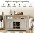 thumbnail image 5 of Buffet Cabinet, Farmhouse Coffee Bar Table with Doors & Drawer, Liquor Cabinet with Wine Racks, Wood Buffets & Sideboards, Sideboard Storage Cabinet for Kitchen, Dining Living Room (Grey), 5 of 18