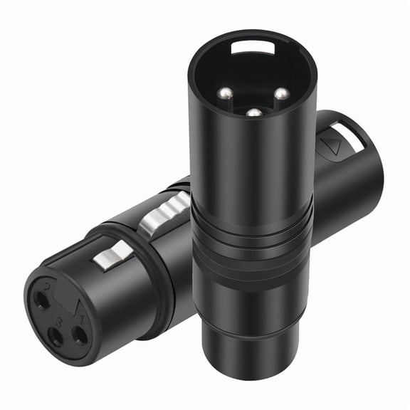 2 Pack XLR Male to Female Adapter,3 Pin XLR Audio Microphone Cable Extension Adapter Connector