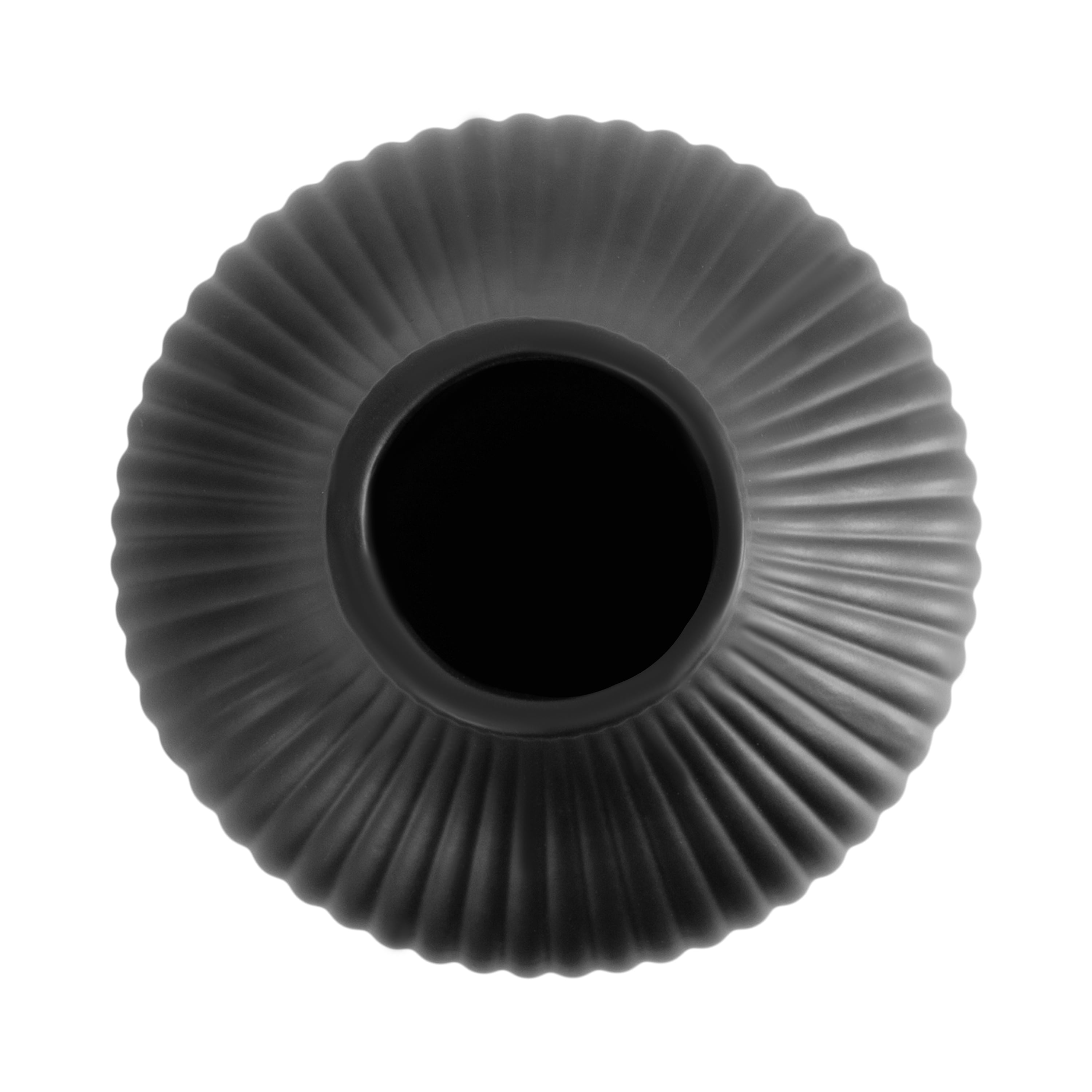 (2 pack) Better Homes and Gardens 6.5" and 8" Black Ceramic Vase 2 piece Set