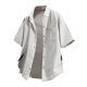 thumbnail image 2 of pstuiky camisetas de hombre, Camisa informal de verano con solapa y botones, color liso, para hombre ropa de hombre m, 2 of 9