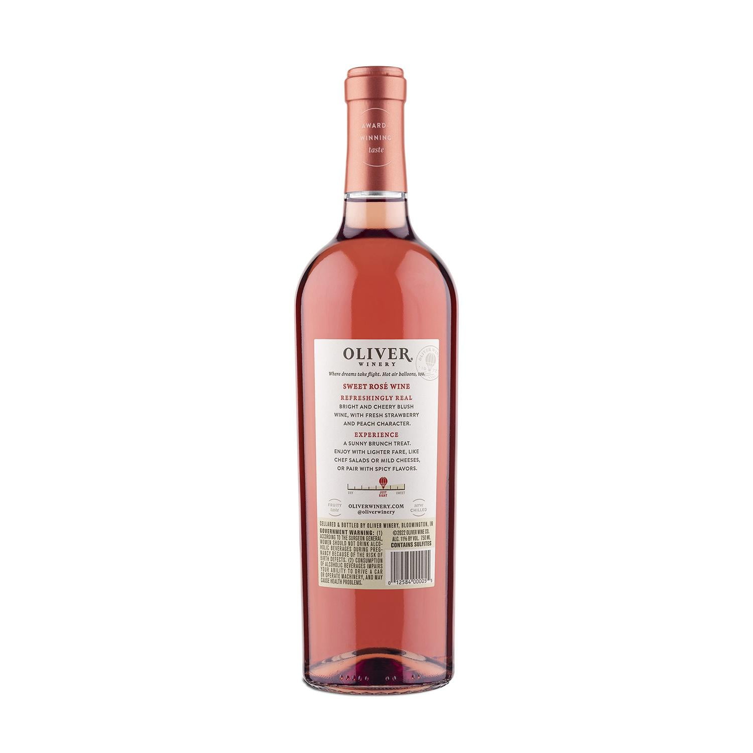 Oliver Sweet Rosé Wine, Indiana, 11% ABV, 750ml Glass Bottle