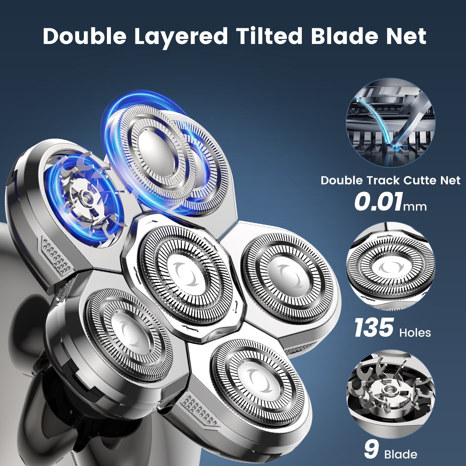 Prozing Head Shaver for Bald Men, Electric Razor with Detachable Head, Electric Shaver Gift for Him