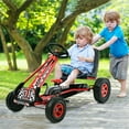 thumbnail image 2 of Costway 4 Wheels Kids Ride On Pedal Powered Bike Go Kart Racer Car Outdoor Play Toy Red, 2 of 6