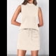 thumbnail image 5 of Conjuntos de Falda de 2 Piezas para Mujer, Conjuntos de Verano para Vacaciones en la Playa, Blusas de Cuello Alto, Falda de Tenis, Conjuntos de Estar por Casa. Beige Oscuro S, 5 of 9