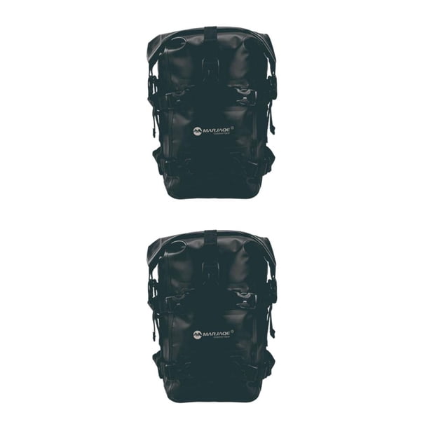 Eigraketly Bolsa impermeable para montar en motocicleta con múltiples correas Bolsa lateral de liberación rápida resistente al desgaste de un negro 8L 2Conjunto