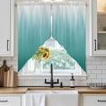 thumbnail image 6 of Teal Green Ombre Swag Valances for Windows 2 Pack, Kitchen Window Curtains 36 Inch Length, Contemporary Gradient Abstract Art Privacy Swag Curtains for Living Room/Bathroom with Rod Pocket 36"x36", 6 of 8