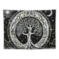 thumbnail image 5 of Orinice  Tree of Life Tapestry Hippie Sun and Moon Phase Galaxy Star Tapestries Wall Hanging Black White Art Nature Aesthetic Tapestry for Bedroom Dorm Living Room 50x40inch, 5 of 6