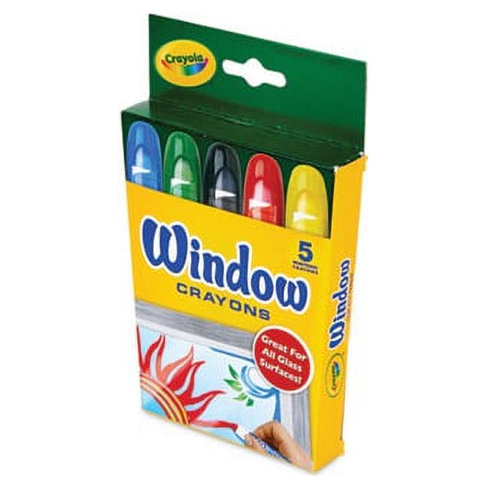 Crayola Washable Window Crayons, 5 Count, Red,Blue,Black,Green,Yellow - image 5 of 6