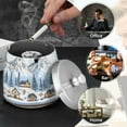 thumbnail image 4 of Yayeee Ashtray with Lid for Cigarette Smokeless Stainless Steel Home Ash Holder, Winter Village, 4 of 7