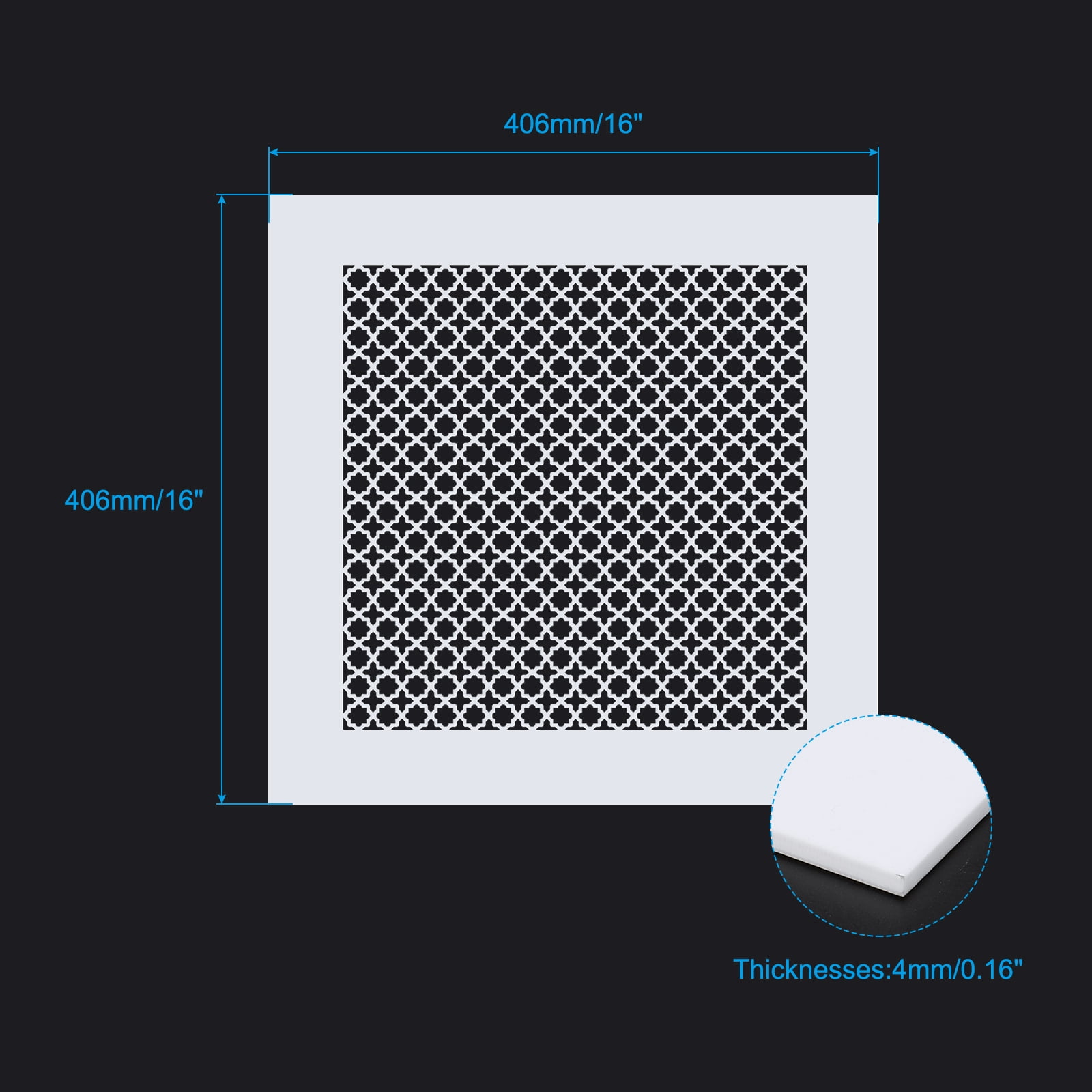 Uxcell Air Vent Cover Grille for 13.5"x13.5" Duct Opening, Acrylic Glass Wall Ceiling Hole Cover for Ventilation