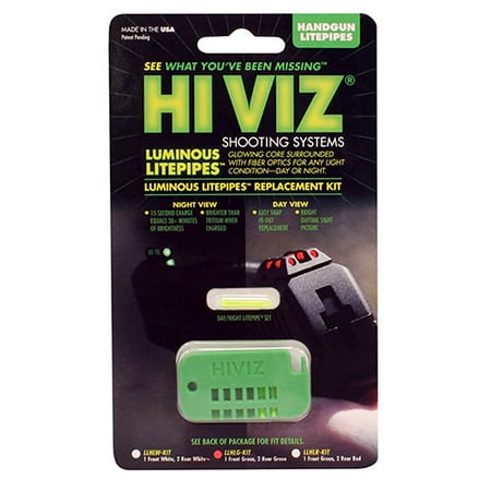 Rplmnt Kit - HIVIZ Sight Systems L Luminous LitePipe Rplcmnt Kit Front and Rear, Green