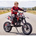 thumbnail image 2 of 40CC Kids Dirt Bike, 4-Stroke Gas Powered Mini Motorcycle for Kids Ages 6-14, 25MPH Youth Off Road Dirt Bike with Dual Disc Brakes, Full Suspension, No Oil Mixing, Easy Start, 2 of 9