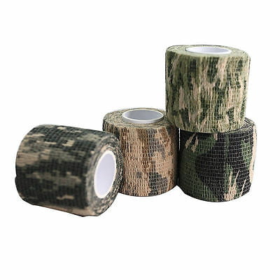 5Roll Camo Wrap Camouflage Tape For Rifle Gun Hunting Stealth Concealment Random 
