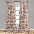 thumbnail image 5 of Ambesonne Eiffel Curtains, Retro Landmark, Pair of 28"x95", Pale Salmon Black White, 5 of 5