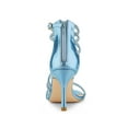 thumbnail image 2 of BLISSFUL STEP Women's Shoes Stiletto Heel Open Toe Ankle Strap Rhinestone Buckle Sandals Sky Blue 8, 2 of 7