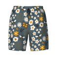 thumbnail image 4 of Lsque Mens Swim Trunks Flowers and Bee Pattern - Bathing Suit Compression Liner - Beach Swim Shorts Swimwear - (S-3XL) - Stretch Quick Dry -3X-Large, 4 of 9