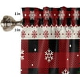 thumbnail image 5 of Christmas Snowman Valance and Tier Set of 3,Xmas Tree Window Curtain Rod Pocket Vlances for Kitchen,Retro Red Buffalo Plaid Privacy Panel Drapes Light Filtering Short Curtains for Bedroom, 5 of 5