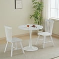thumbnail image 3 of White Round Dining Table - 31.5" Modern Kitchen Table, Tulip Design, MDF Top, Seats 2-4, White Pedestal Base, Ideal for Kitchens, Living Rooms & Small Spaces, 3 of 13